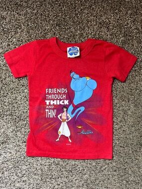 Vintage 90s Disney Aladdin Genie Red Kids Tee